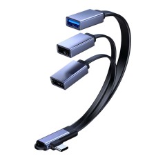 MicroConnect USB-C Angled splitter cable – 3-way USB-A